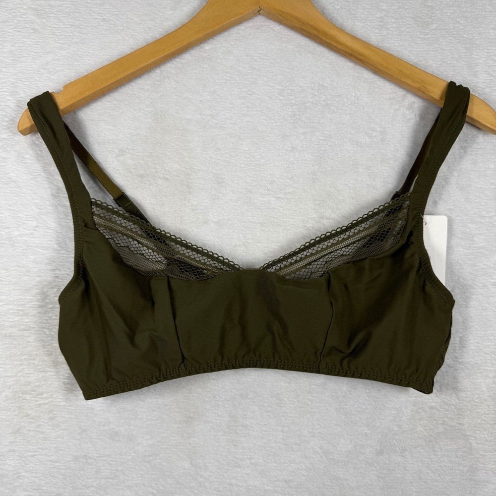 Simone Perele Olympie 3D Soft Cup Bra Adventure Green Wireless Bralette NWT 36B